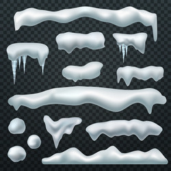 snow caps ice cap with shadow snowdrifts vector image