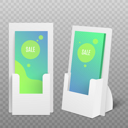 flyers cardboard display mockups set realistic vector image