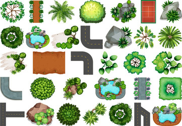 set garden element vector image