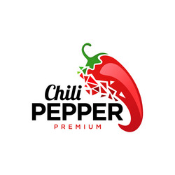 chili pepper pixel logo design template vector image