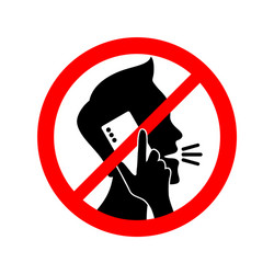 quiet please no phone talking - prohibition sign vector image