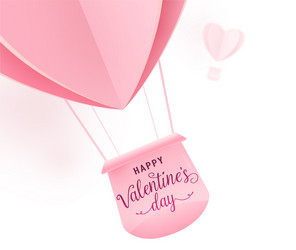 happy valentines day design with paper cut vector image