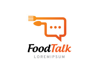 food talk logo symbol or icon template vector image