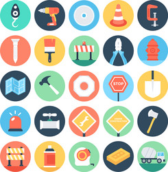 construction colored icons 1 vector image