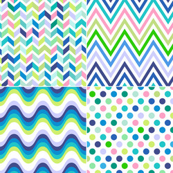 seamless stripes zig zag and polka background vector image