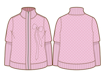 cute pink quilted jacket with zipper closure vector image