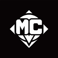 Mc logo monogram with circle shape and square vector