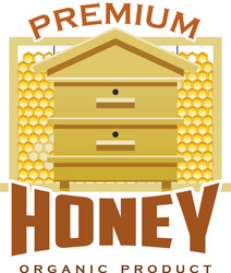 premium honey product hive honeycomb icon vector image