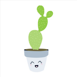 Cute cactus succulent clip art botanical cartoon vector