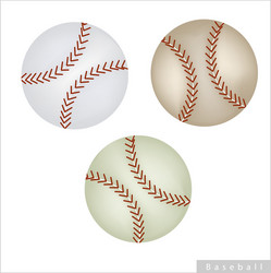 Set of baseball ball on white background vector