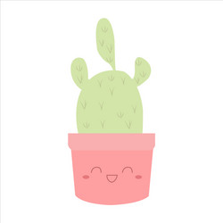 Cute cactus succulent clip art botanical cartoon vector