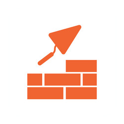 brick with trowel symbol vector image