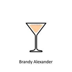 brandy alexander cocktail icon in flat style vector image