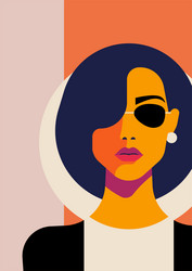 fashion woman in sunglasses portrait pop art vector image