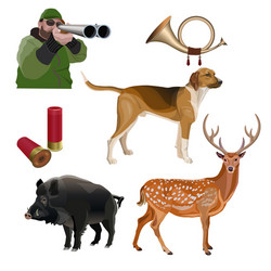 Hunting set vector