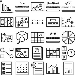 report and analysis icons pack that can vector image