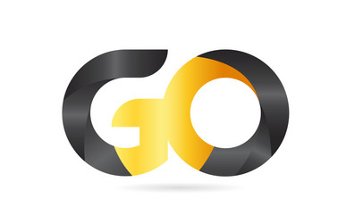 joined or connected go g o yellow black alphabet vector image