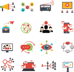 viral marketing technique flat icons set vector