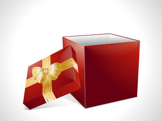 Christmas gift box in red vector