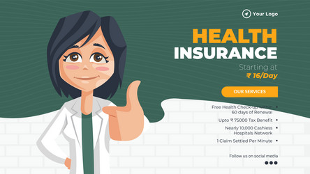 health insurance landscape banner design vector image