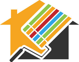 painting house icon design template vector image