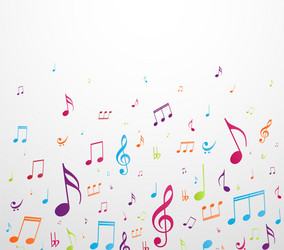 colorful music notes background vector image