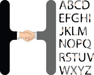 handshake alphabet vector image