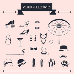 Retro personal accessories icons and objects vector