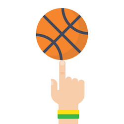 basketball ball on the finger drawing vector image