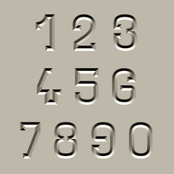 Stone carved font numbers vector