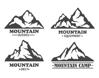 exploration mountains with rocky peaks vector image