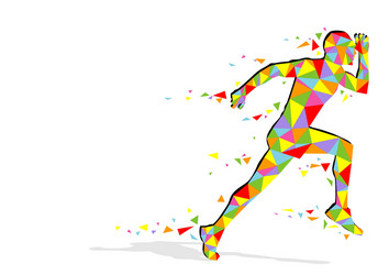 running pixel man vector image