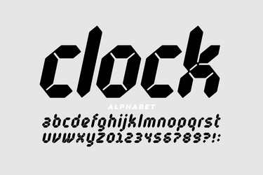 digital clock style font design vector image