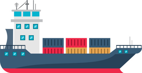 freighter ship boat with containers vector image