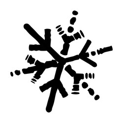 isolated grunge snowflake vector image