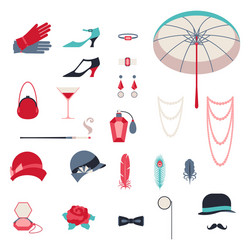 Retro personal accessories icons and objects vector