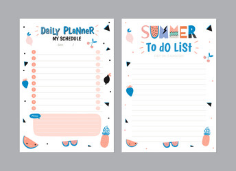 scandinavian weekly and daily planner vector image