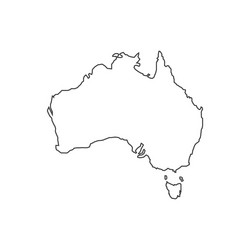 australia map silhouette vector image