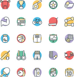 fitness cool icons 2 vector image