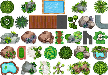 set garden decoration vector image