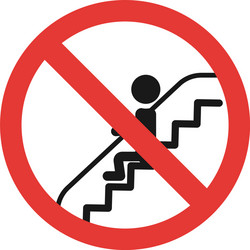 do not sit escalator icon simple style vector image