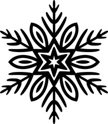 simple black freehand icon of a snowflake vector image