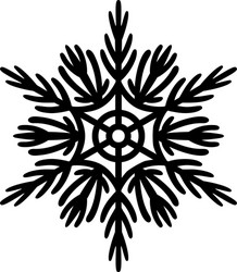 Simple black freehand icon of a snowflake vector