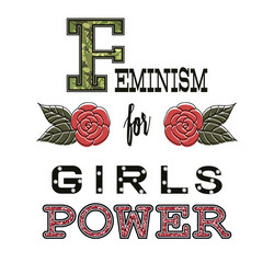 feminism for girls power fashion slogan vector image