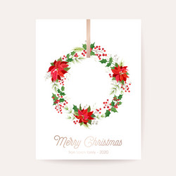 christmas greeting card calligraphic vector image