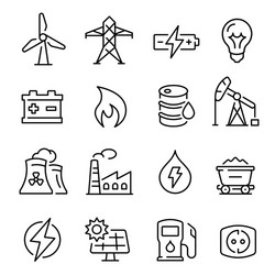 energy line art icon technology and electricity vector image