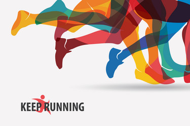 running people set of silhouettes sport vector image