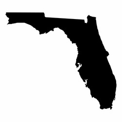 florida map dark silhouette vector image