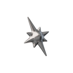 metallic y2k 3d star icon vector image