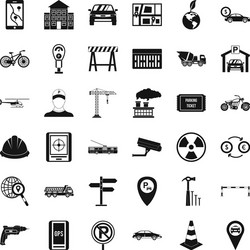 Car gps icons set simple style vector